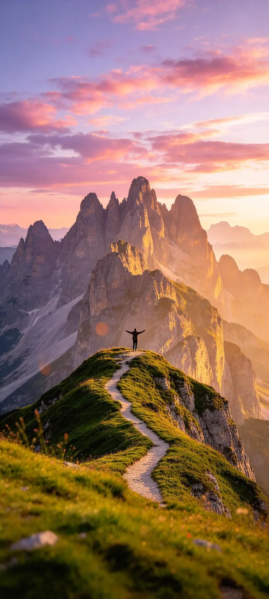 Sunset Alpenglow Mountain Peak Mobile Wallpaper
