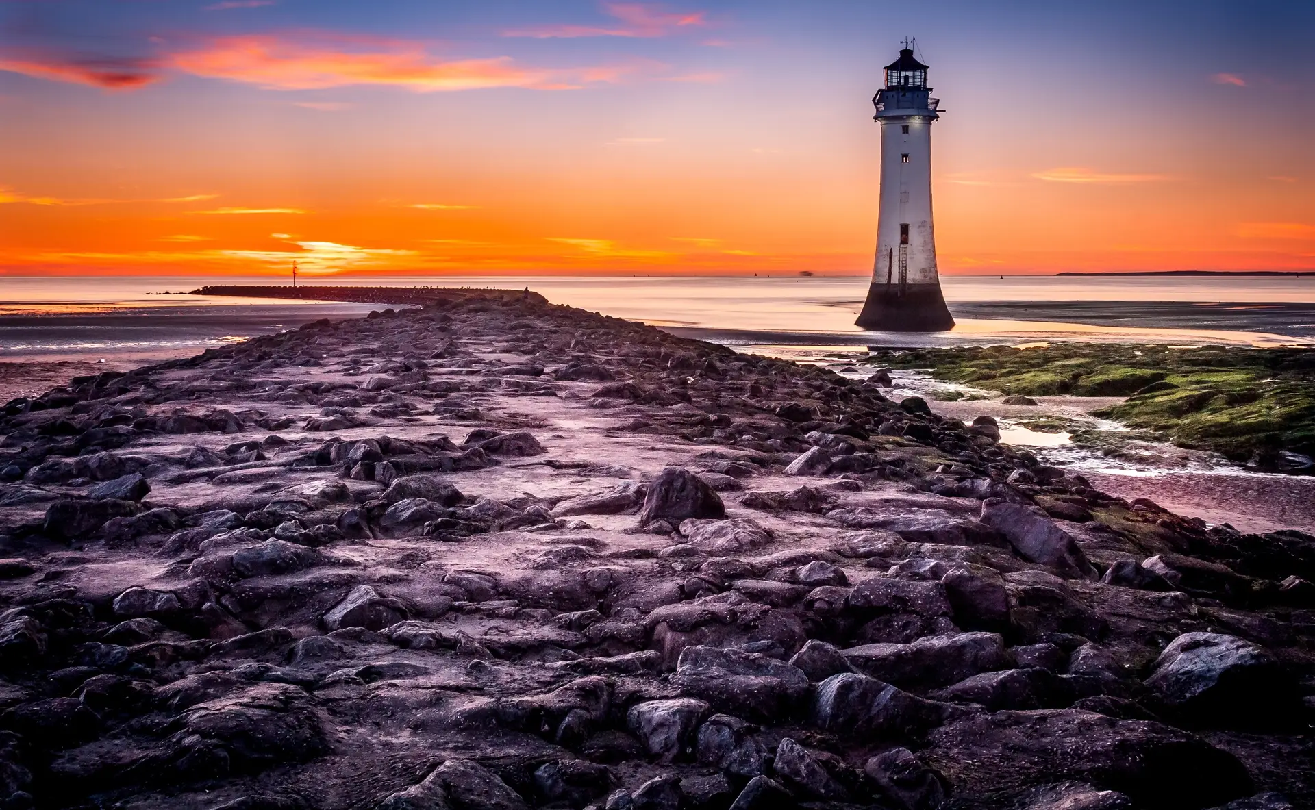 Lighthouse at Sunset Coastal Landscape