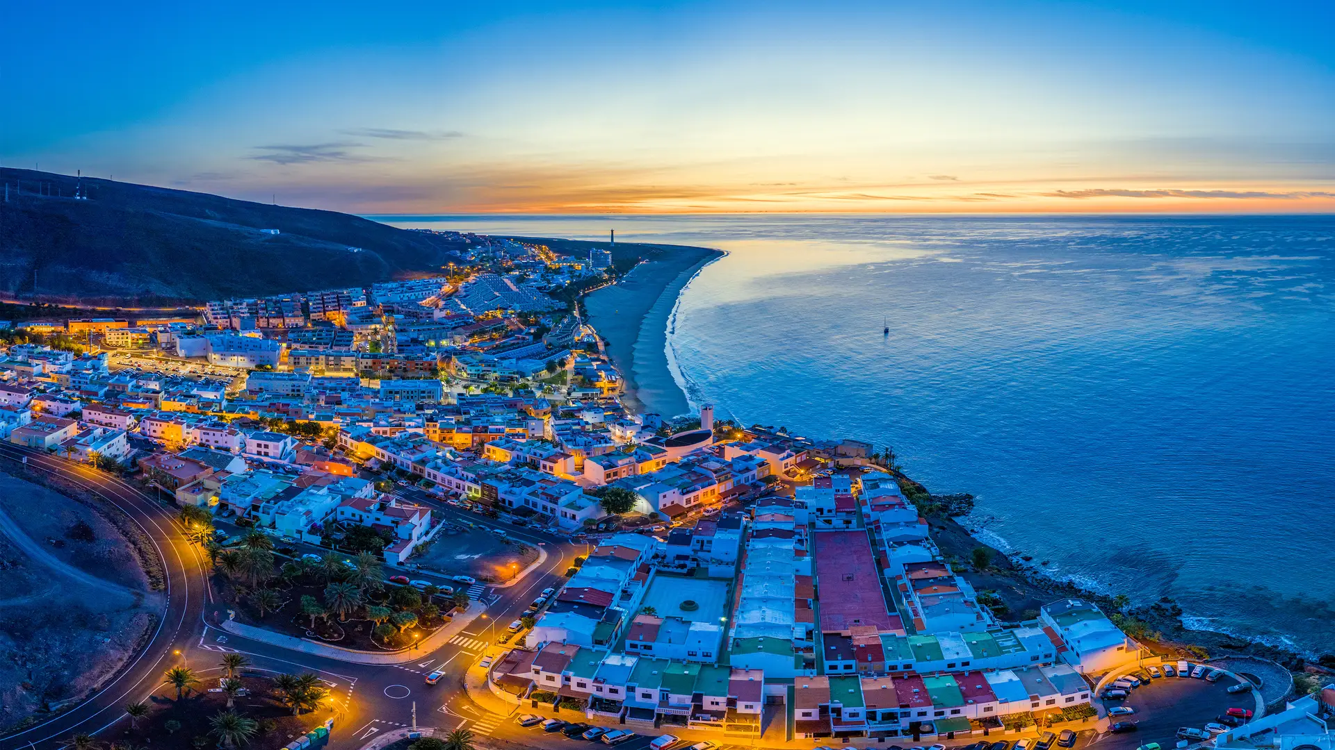 Breathtaking Coastal Town at Sunset