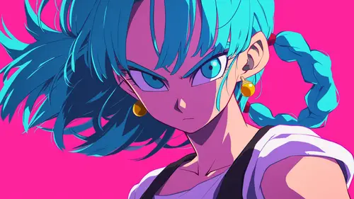 3840x2160 Desktop 动漫二次元 Wallpaper - 复古动漫蓝发少女