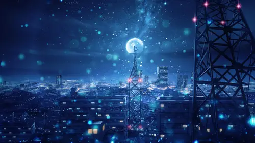4096x2304 Desktop Wallpaper - 月下城市之夜星空壁纸