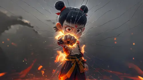 8000x4500 Desktop 动漫二次元 Wallpaper - 破屏而出的热血少年