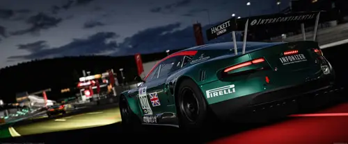 3840x1600 Ultrawide Wallpaper - 阿斯顿马丁赛车夜间赛道超宽屏壁纸