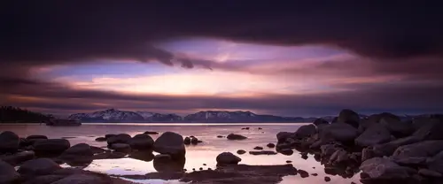 3840x1600 Ultrawide Wallpaper - 湖边日落雪山超宽屏壁纸