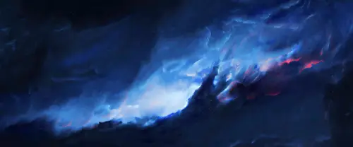 3840x1600 Ultrawide Wallpaper - 深蓝星空亮蓝星云超宽屏壁纸