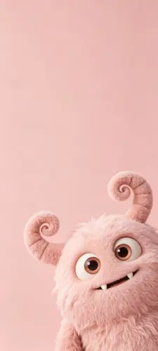 1440x3200 Mobile Wallpaper - 粉色毛绒小怪兽手机壁纸