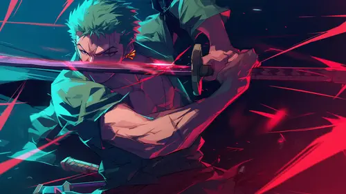 3840x2160 Desktop Wallpaper - 罗罗诺亚·索隆拔刀战斗4K电脑壁纸