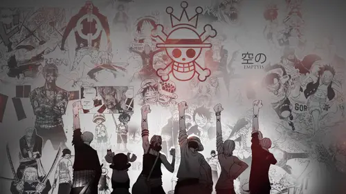 1920x1080 Desktop Wallpaper - 航海王草帽海贼团背影剪影电脑壁纸