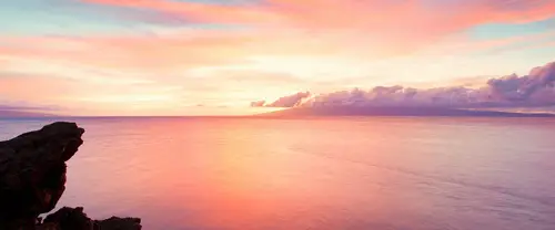 3840x1600 Ultrawide Wallpaper - 粉色晚霞海景超宽屏壁纸