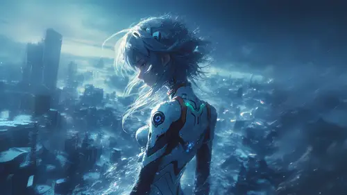 3909x2200 Desktop Wallpaper - 废土科幻少女极清壁纸