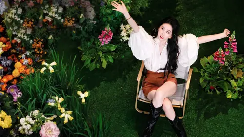 2560x1440 Desktop Wallpaper - Liu Yifei in a Garden, White Shirt Desktop Wallpaper