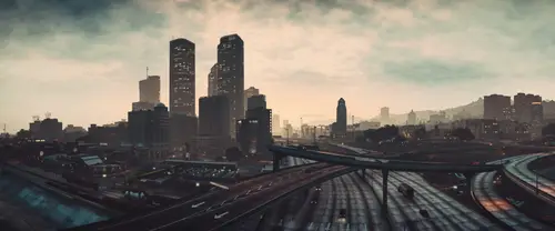 3840x1600 Ultrawide Wallpaper - 城市天际线日出高楼超宽屏壁纸