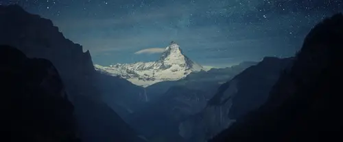 3840x1600 Ultrawide Wallpaper - 马特洪峰星空夜景超宽屏壁纸