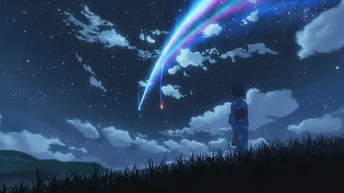 7281x4096 Desktop Wallpaper - 你的名字流星夜空4K电脑壁纸