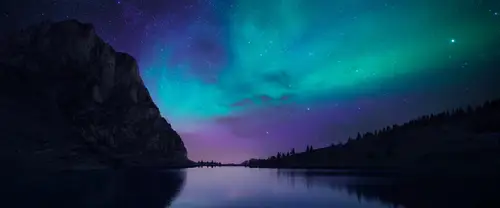 3840x1600 Ultrawide Wallpaper - 极光夜空湖泊超宽屏壁纸