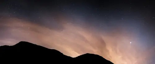 3840x1600 Ultrawide Wallpaper - 暗夜山脉星空超宽屏壁纸