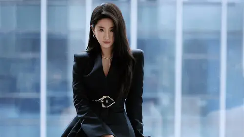 1920x1080 Desktop Wallpaper - Liu Yifei in Black Suit by Blue-Tinted Windows Wallpaper