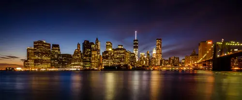3840x1600 Ultrawide Wallpaper - 纽约市天际线夜景超宽屏壁纸