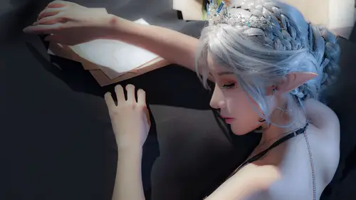 7281x4096 Desktop Wallpaper - 银发精灵皇冠侧影 4K电脑壁纸