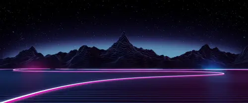 3840x1600 Ultrawide Wallpaper - 霓虹线条未来山脉超宽屏壁纸