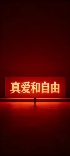 1440x3200 Mobile Wallpaper - 真爱和自由红色文字手机壁纸