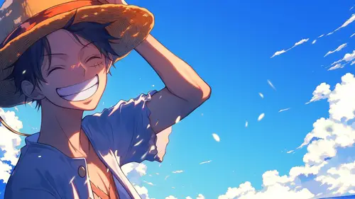 3840x2160 Desktop Wallpaper - 海贼王蒙奇·D·路飞草帽笑脸4K电脑壁纸
