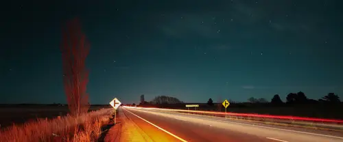 3840x1600 Ultrawide Wallpaper - 星空夜景公路车轨超宽屏壁纸