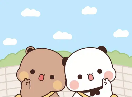 2358x1740 Desktop Wallpaper - 一二布布熊猫 twins 蓝天草地桌面壁纸