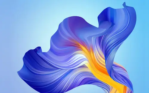 5120x3200 Desktop Wallpaper - 蓝色抽象花朵艺术 4K 电脑壁纸