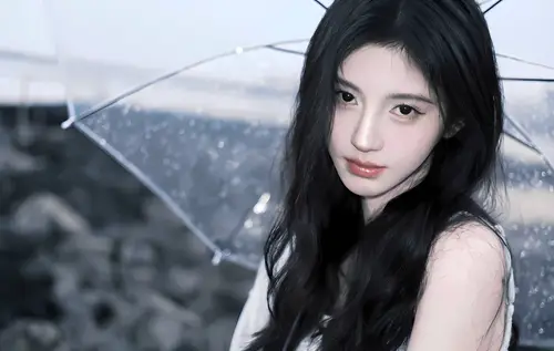 2358x1494 Desktop 人像摄影 Wallpaper - 雨巷撑伞气质少女