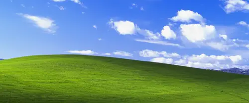 3840x1600 Ultrawide Wallpaper - 绿色原野蓝天白云超宽屏壁纸