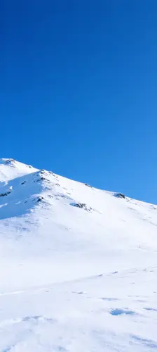 1360x3040 Mobile Wallpaper - 晴空下白雪皑皑的山峰手机壁纸