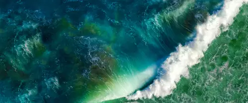 3840x1600 Ultrawide Wallpaper - 深蓝碧绿海浪超宽屏壁纸