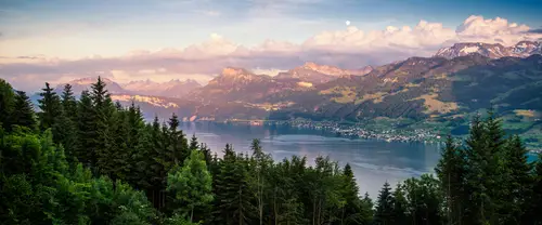 3840x1600 Ultrawide Wallpaper - 群山湖泊森林超宽屏壁纸
