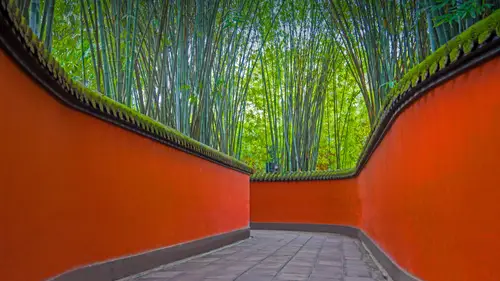 5512x3101 Desktop Wallpaper - 成都武侯祠红墙竹影4K电脑壁纸