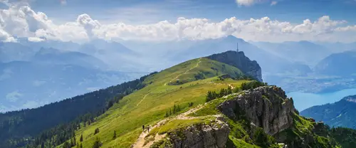 3840x1600 Ultrawide Wallpaper - 绿意山脉远山云海超宽屏壁纸