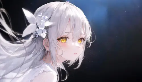 7680x4463 Desktop Wallpaper - 白发金瞳动漫少女8K电脑壁纸