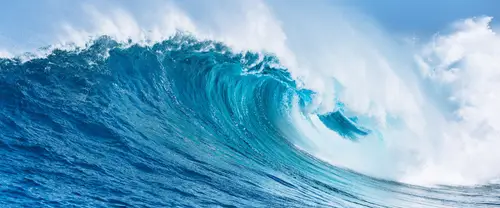 3840x1600 Ultrawide Wallpaper - 湛蓝巨浪翻滚超宽屏壁纸