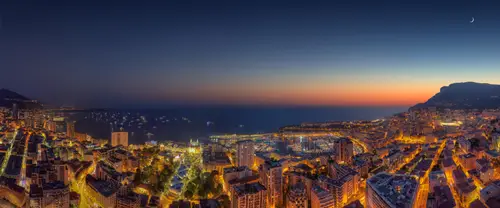 3840x1600 Ultrawide Wallpaper - 摩纳哥港口夜景城市超宽屏壁纸