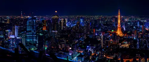 3840x1600 Ultrawide Wallpaper - 东京塔夜景灯光超宽屏壁纸