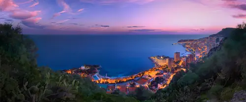 3840x1600 Ultrawide Wallpaper - 地中海黄昏海湾全景超宽屏壁纸
