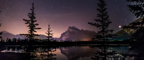 3840x1600 Ultrawide Wallpaper - 雪山星空湖泊超宽屏壁纸