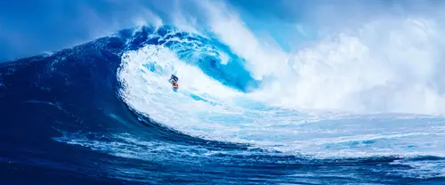 3840x1600 Ultrawide Wallpaper - 冲浪者挑战巨大巨浪超宽屏壁纸