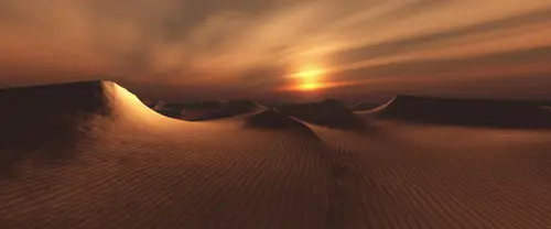 3840x1600 Ultrawide Wallpaper - 金色大漠落日余晖超宽屏壁纸