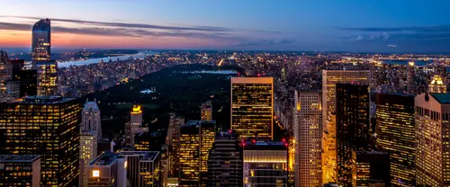 3840x1600 Ultrawide Wallpaper - 曼哈顿夜景远眺中央公园超宽屏壁纸