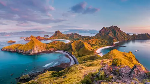 5812x3269 Desktop Wallpaper - 科莫多国家公园日落海岛4K电脑壁纸