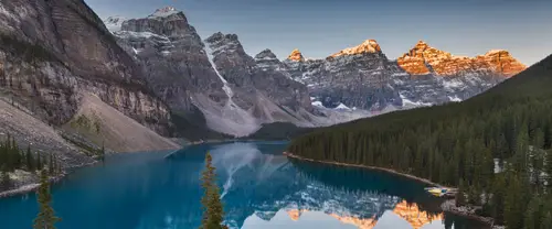 3840x1600 Ultrawide Wallpaper - 落基山脉雪山湖泊日出超宽屏壁纸