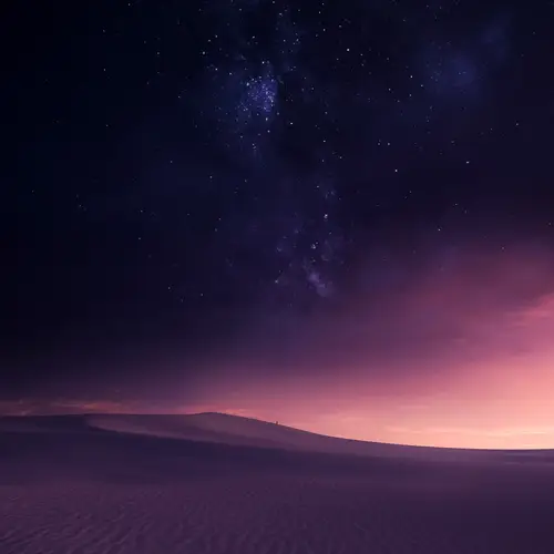 3840x3840 Desktop 自然风景 Wallpaper - 浩瀚星空下的沙漠旅人