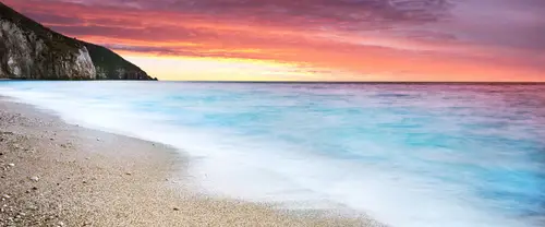 3840x1600 Ultrawide Wallpaper - 海滩日落景色超宽屏壁纸