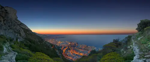 3840x1600 Ultrawide Wallpaper - 海岸城市傍晚全景超宽屏壁纸